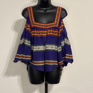 Mara Hoffman Women's Cold Shoulder Fit & Flare Tunic Blouse Size - MED